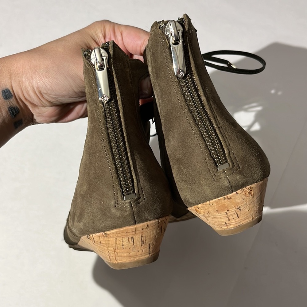 Sam Edleman Dian Gladiator low wedge lace up Olive Green Sandals sz 9 shoes - Picture 4 of 8